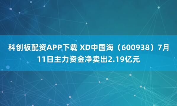 科创板配资APP下载 XD中国海（600938）7月11日主力资金净卖出2.19亿元