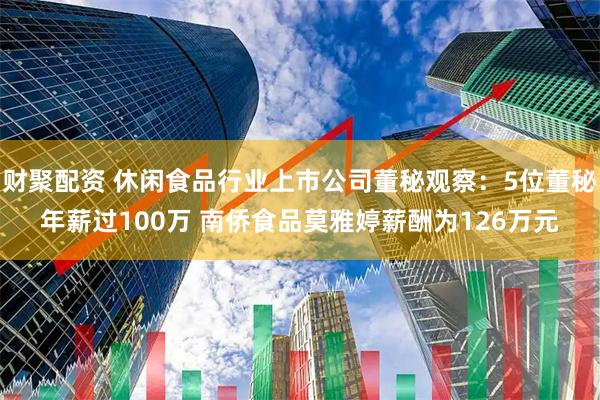 财聚配资 休闲食品行业上市公司董秘观察：5位董秘年薪过100万 南侨食品莫雅婷薪酬为126万元